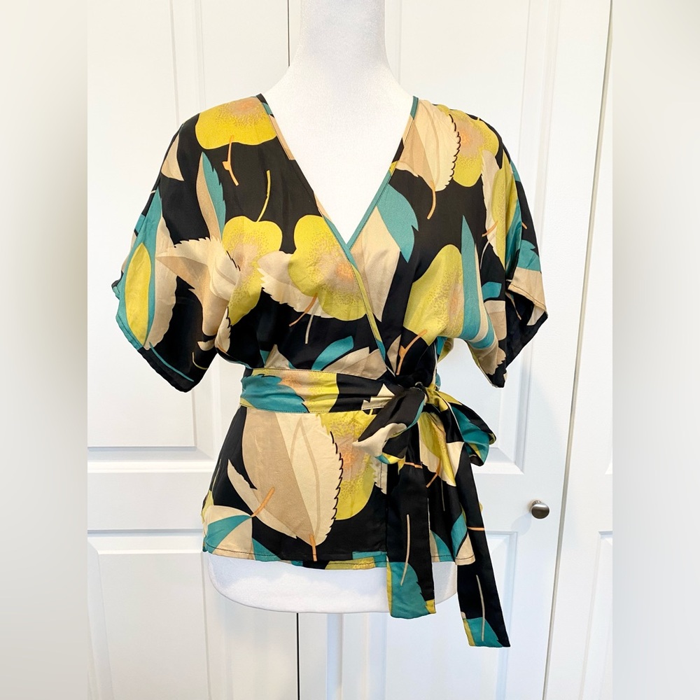 French Connection Silk Wrap Blouse